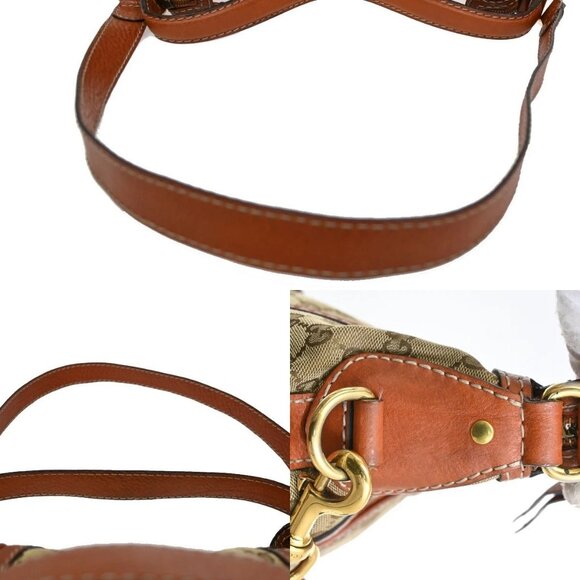 GUCCI Logo GG Pattern 2Way Shoulder Bag Canvas Leather Brown Orange 86KB534 - Picture 8 of 16